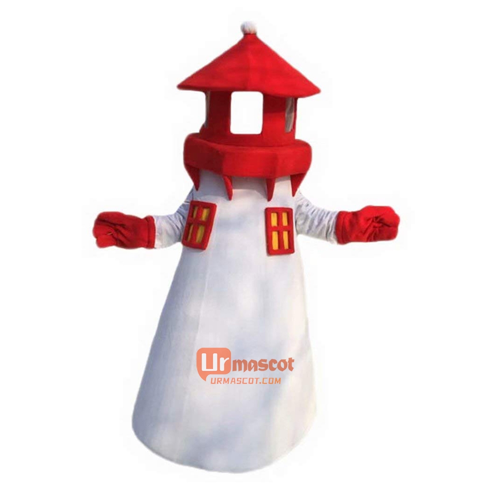 Lighthouse Cartoon Mascot Costume Plush with Mask