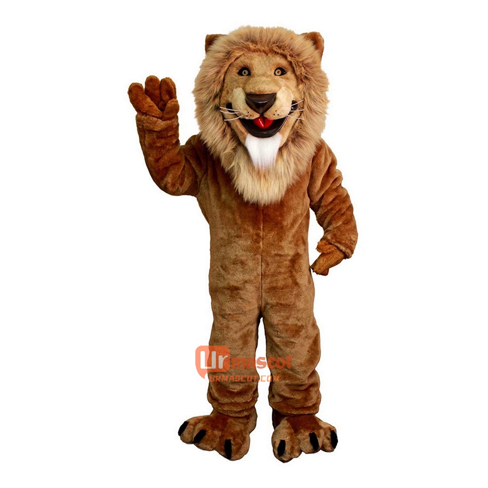 Lion Cartoon Mascot Costume Plush with Mask