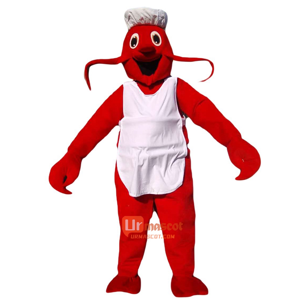 Lobster Palinuridae Chef Cook Cartoon Mascot Costume Plush with Mask