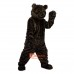 Long Hair Black Bear Cartoon Mascot Costume Plush with Mask