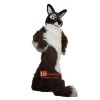 Long Hair Brown Wolf Cartoon Mascot Costume Plush with Mask