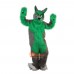 Long Hair Green Wolf Cartoon Mascot Costume Plush with Mask