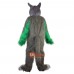 Long Hair Green Wolf Cartoon Mascot Costume Plush with Mask