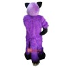 Long Hair Purple Wolf Fox Dog Cartoon Mascot Costume Plush with Mask