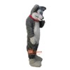 Long-Haired Grey Husky Wolf Cartoon Mascot Costume Plush with Mask