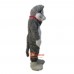 Long-Haired Grey Husky Wolf Cartoon Mascot Costume Plush with Mask