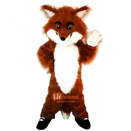 Long Hairy Fox Cartoon Mascot Costume Plush with Mask