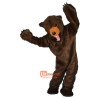 Longhair Brown Bear Cartoon Mascot Costume Plush with Mask