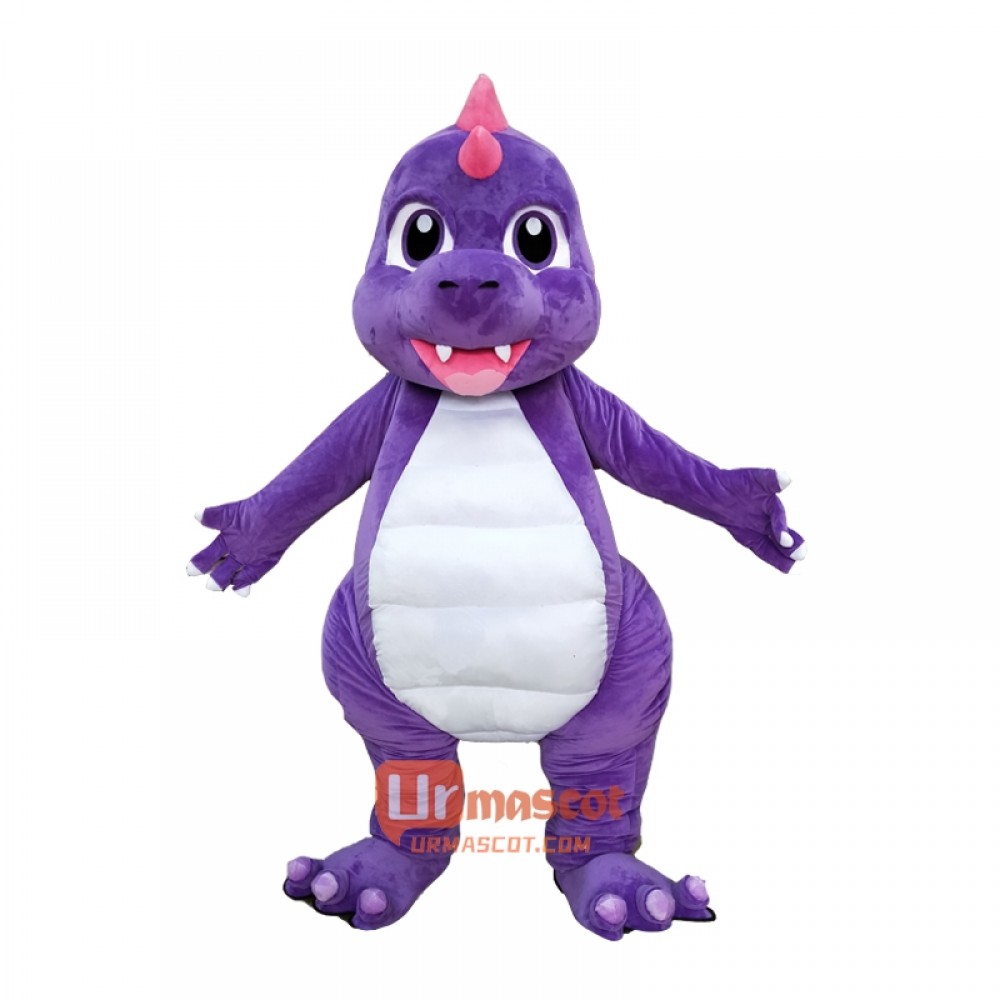 Lovely Purple Dragon Dinosaur Mascot Cartoon Costume
