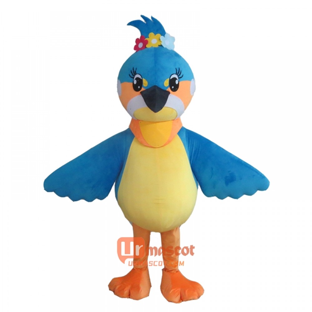 Lovly Blue Bird Mascot Cartoon Costume