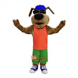 Lucky Glasses Dog Cartoon Mascot Costume