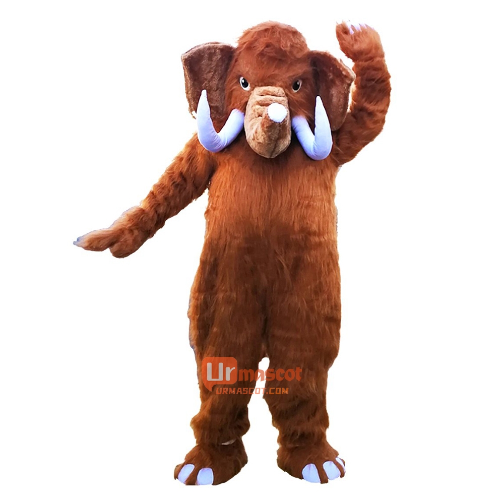 Mammoth Elephant Cartoon Mascot Costume Plush with Mask