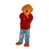 Mr. Orange Bear Cartoon Mascot Costume Plush with Mask
