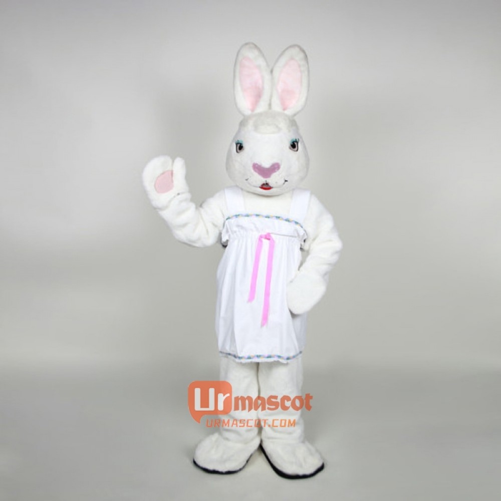 Mrs. White Bunny Mascot Costume Cosplay Outfits