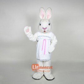 Mrs. White Bunny Mascot Costume Cosplay Outfits