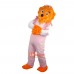 Ms. Orange Bear Cartoon Mascot Costume Plush with Mask