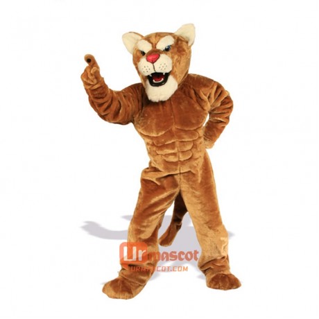 Muscle Cougar Cartoon Costume Mascot