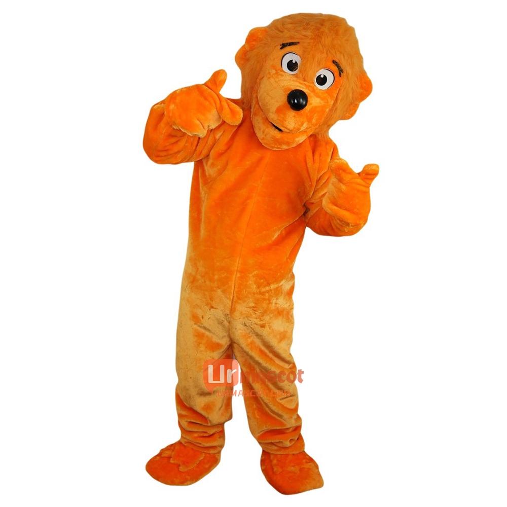 Orange Bear Cartoon Mascot Costume Plush with Mask