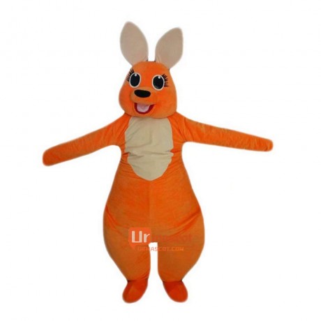 Orange Kangaroo Cartoon Mascot Costume Plush with Mask