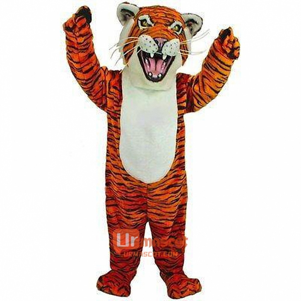 Orange Tiger Cartoon Mascot Costume