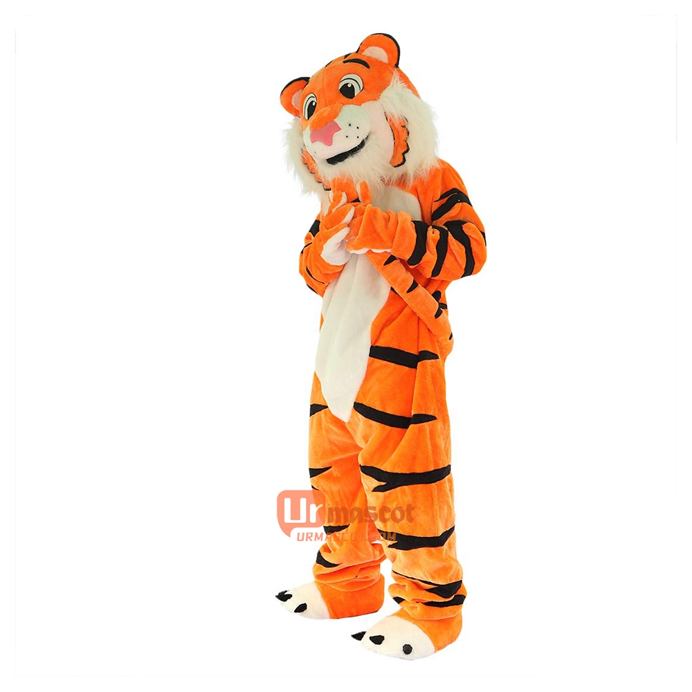 Orange Tiger Cartoon Mascot Costume Plush with Mask