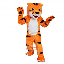 Orange Tiger Cartoon Mascot Costume Plush with Mask