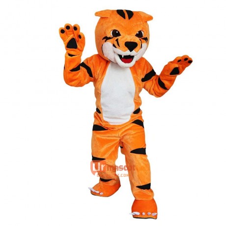 Orange Tiger Cartoon Mascot Costume Plush with Mask