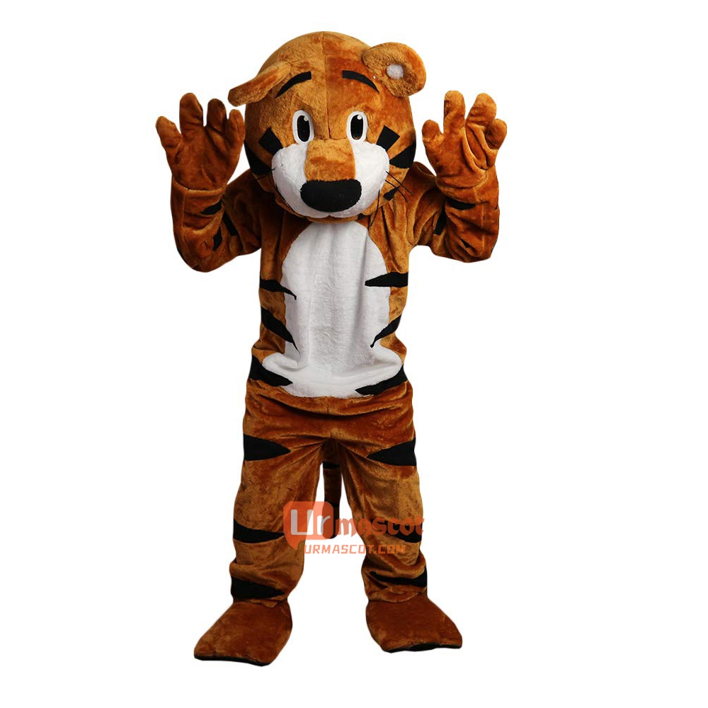 Orange Tiger Cartoon Mascot Costume Plush with Mask