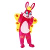 Pink Butterfly Rabbit Bunny Cartoon Mascot Costume Plush with Mask
