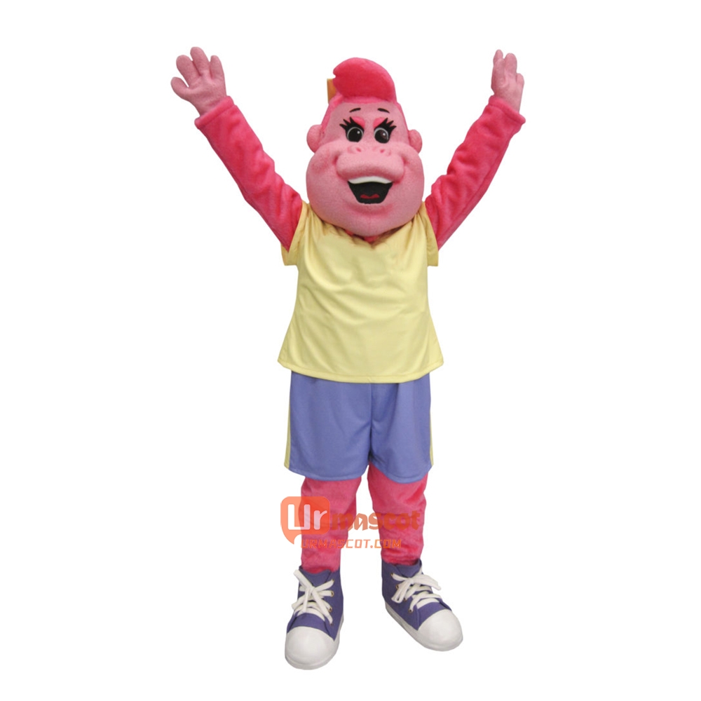 Pink Charming Lady Monkey Mascot Costume Cosplay Outfits