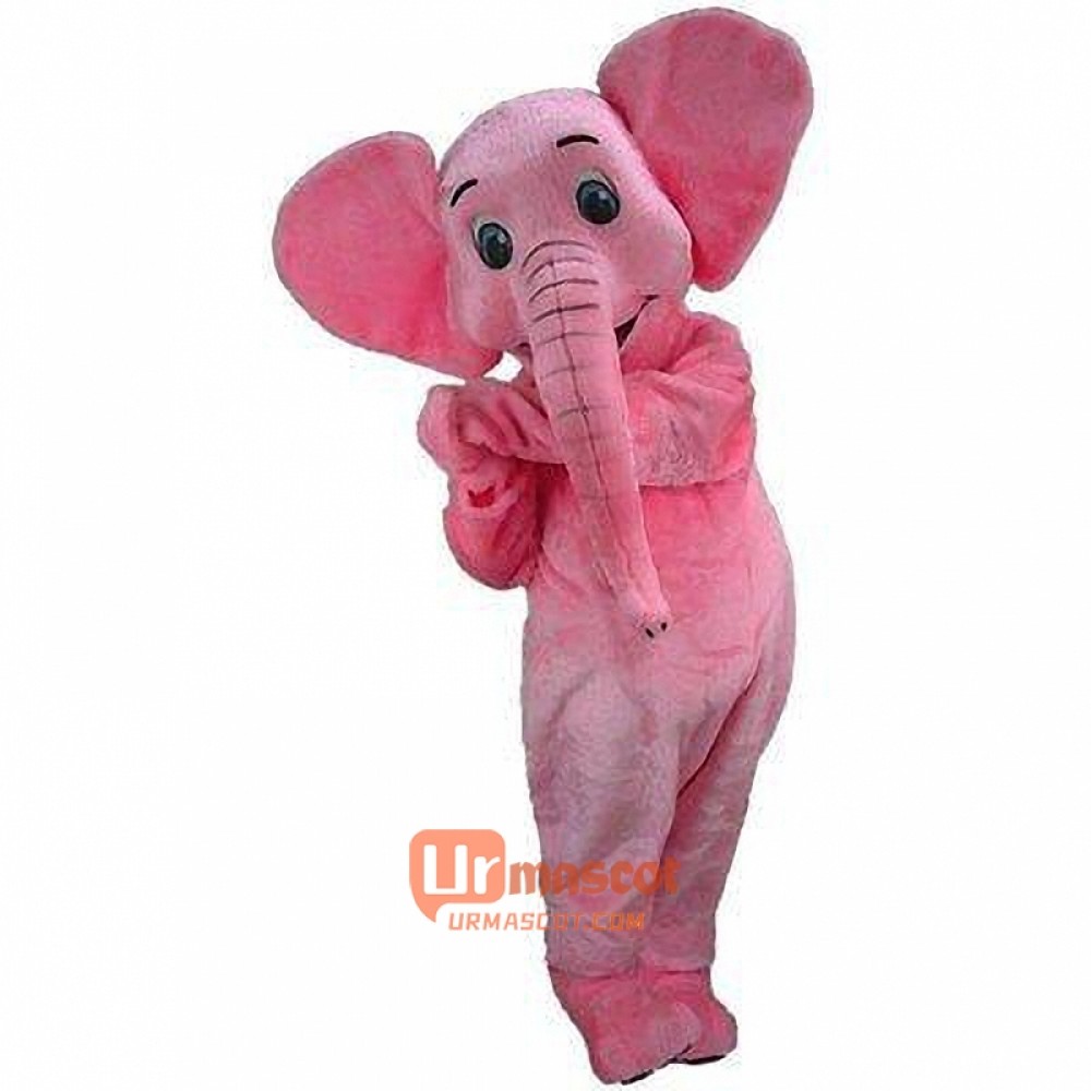 Pink Elephant Cartoon Mascot Costume