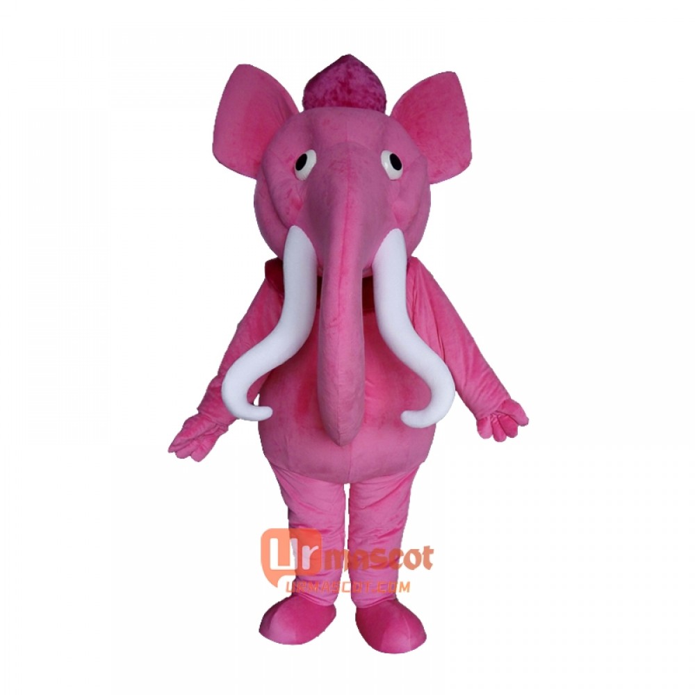 Pink Elephant Character Mascot Cartoon Costume