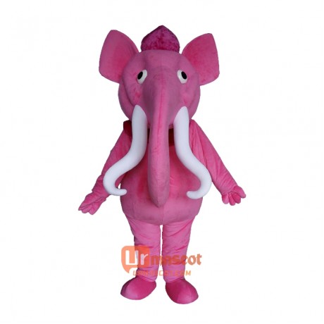Pink Elephant Character Mascot Cartoon Costume