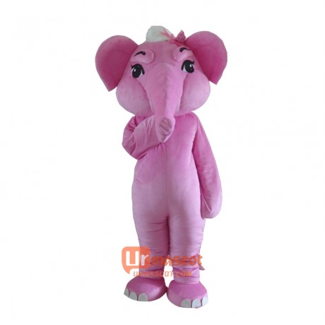 Pink Elephant Mascot Cartoon Costume