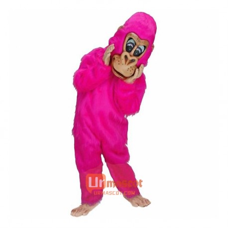 Pink Gorilla Cartoon Mascot Costume