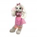 Pink white rabbit Costume Easter Bunny Cartoon Mascot Costume Plush with Mask