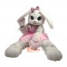 Pink white rabbit Costume Easter Bunny Cartoon Mascot Costume Plush with Mask