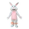 Pink White Rabbit Mascot Cartoon Costume