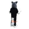 Police Gray Wolf Cartoon Mascot Costume Plush with Mask
