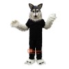 Police Gray Wolf Cartoon Mascot Costume Plush with Mask