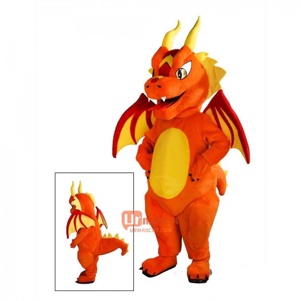 Professional Quality Dragon Cartoon Mascot Costume Plush with Mask Free Shipping