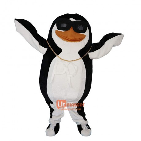 Punk Penguin Cartoon Mascot Costume Plush with Mask