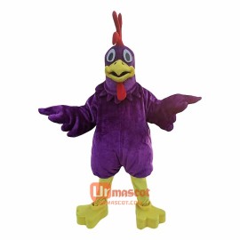 Purple Chicken Hen Cock Cartoon Mascot Costume Plush with Mask