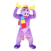 Purple Moose Elk Wapiti Cartoon Mascot Costume Plush with Mask