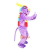 Purple Moose Elk Wapiti Cartoon Mascot Costume Plush with Mask