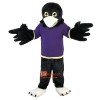 Purple Vest Sport Eagle Cartoon Mascot Costume Plush with Mask