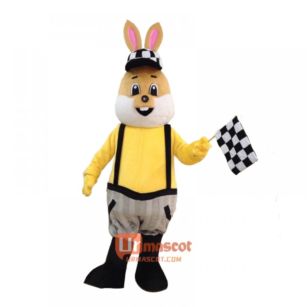 Racing Rabbit Mascot Cartoon Costume