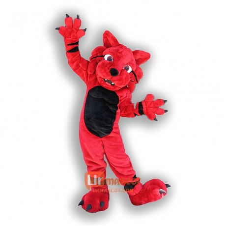 Red Bearcat Mascot Costume Cosplay Outfits