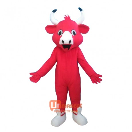 Red Bull Cow Custom Mascot Cartoon Costume