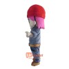 Red Cap Boy Mascot Cartoon Costume